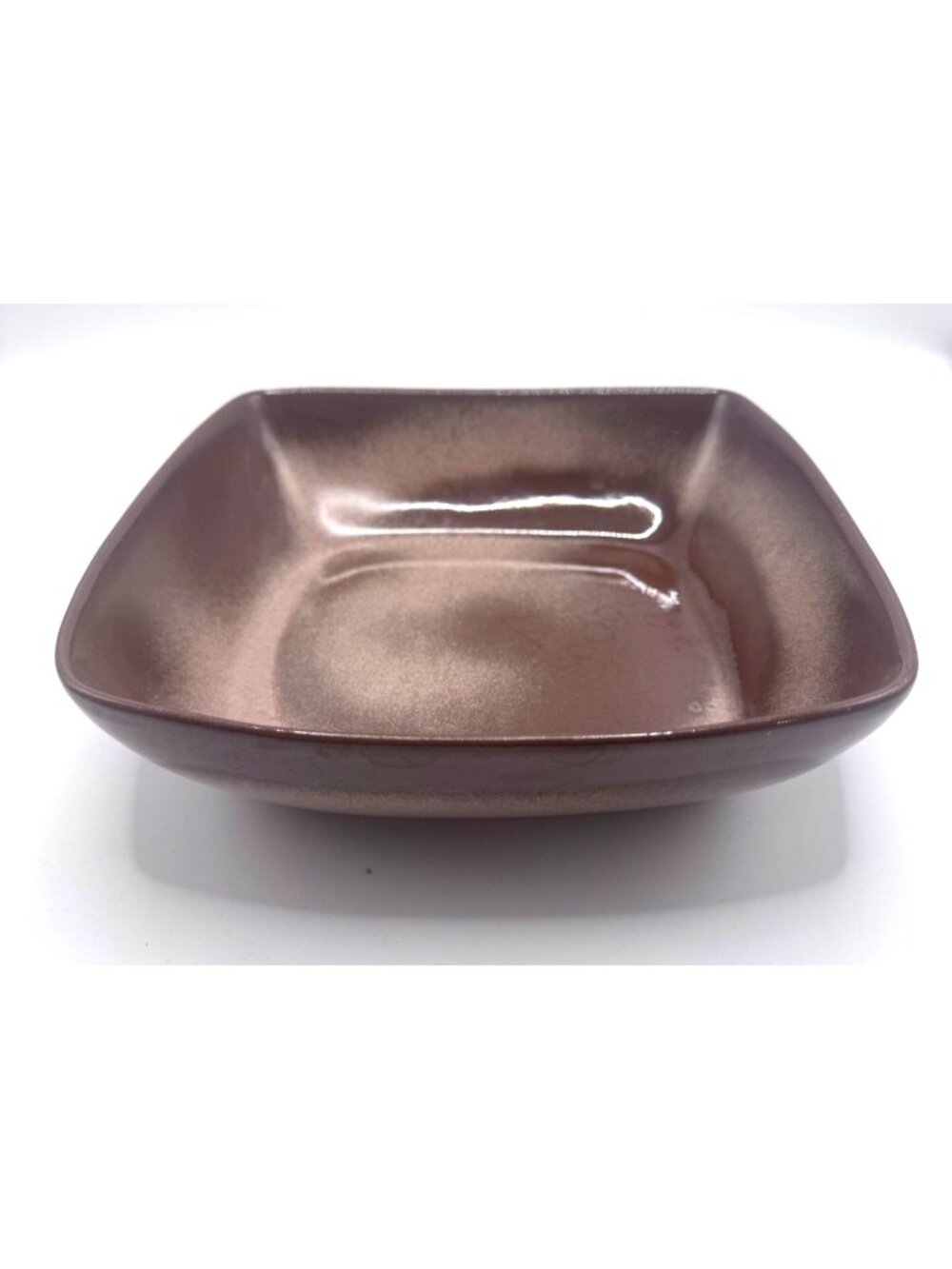 Frankoma #5NS Square Plainsman Brown Ceramic Serving Bowl 10" Earthenware Vintag